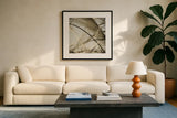Beach Grass II by Deborah Revell. Displayed in a glass frame with matte in a clean modern living room. Available as an archival giclee rolled canvas, fine art paper, or poster print. SKU 91631a.