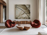 Beach Grass II by Deborah Revell. Shown as extra-large giant wall art in a modern living room. Available as an archival giclee rolled canvas, fine art paper, or poster print. SKU 91631a.
