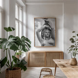 Beauty of Paris III by Deborah Revell. shown as a print in a natural wood frame in a dining room. Available as a archival giclee rolled canvas, fine art paper, or poster print. SKU 93481h.