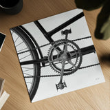 Bike Detail III by Deborah Revell. Shown as a detailed flat fine art print, highlighting archival giclee quality. Available as an archival giclee rolled canvas, fine art paper, or poster print. SKU 104371a.