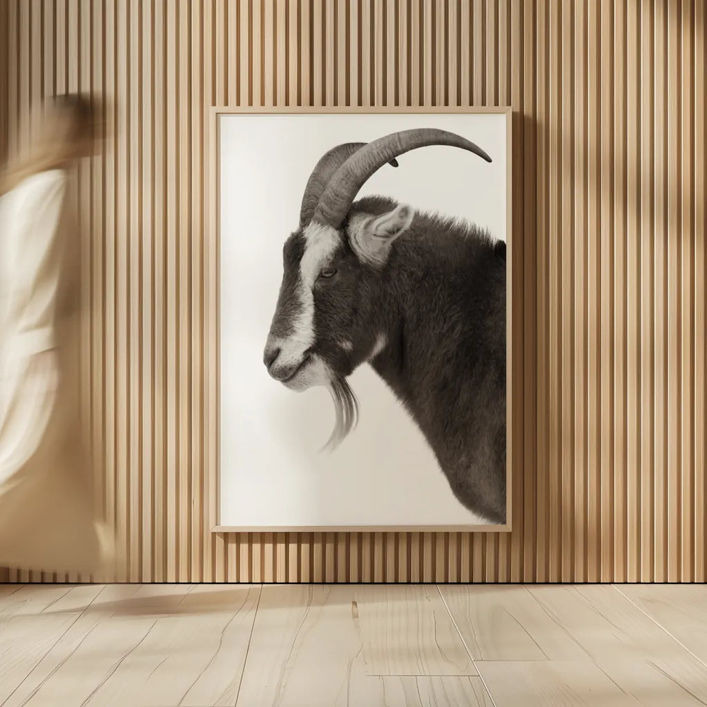 Billy Goats Gruff II by Deborah Revell. shown as over sized large wall art. Available as an archival giclee rolled canvas, fine art paper, or poster print. SKU 96294h.