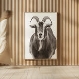 Billy Goats Gruff III by Deborah Revell. shown as over sized large wall art. Available as an archival giclee rolled canvas, fine art paper, or poster print. SKU 96295h.