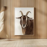 Billy the Goat by Deborah Revell. shown as over sized large wall art. Available as an archival giclee rolled canvas, fine art paper, or poster print. SKU 96327h.