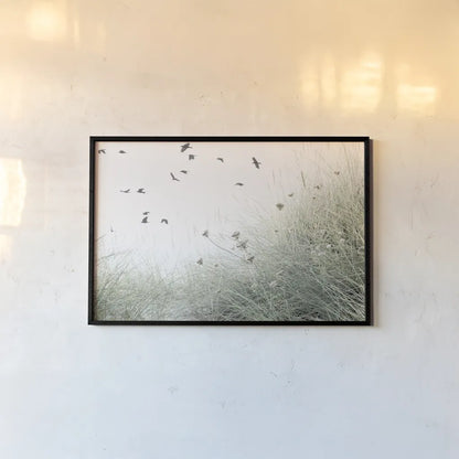 Birds Flying South by Deborah Revell. shown as a paper print in a black flame. Available as a archival giclee rolled canvas, fine art paper, or poster print. SKU 95478i.