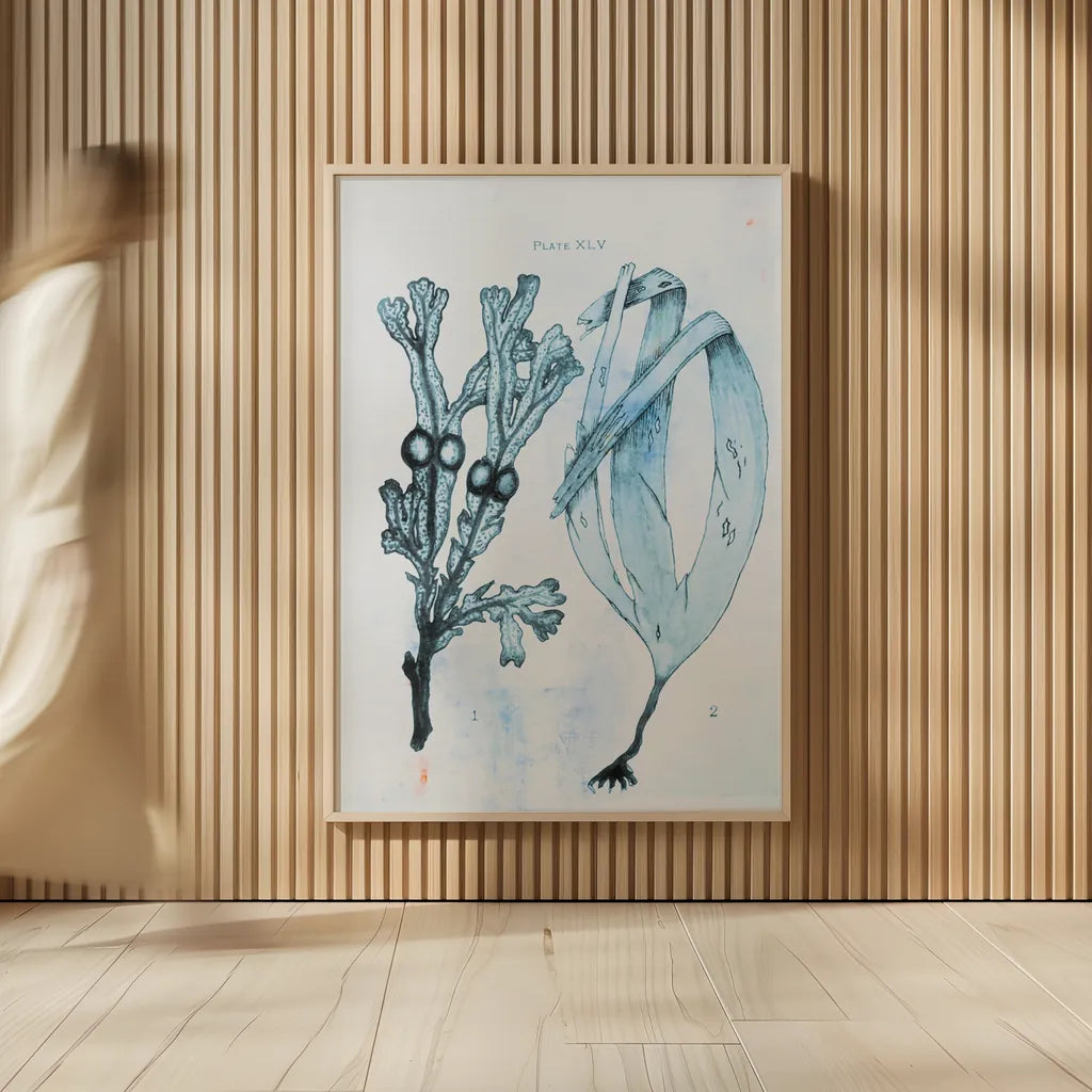 Blue Bay I by Deborah Revell. shown as over sized large wall art. Available as an archival giclee rolled canvas, fine art paper, or poster print. SKU 91276h.