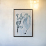 Blue Bay I by Deborah Revell. shown as a paper print in a black flame. Available as a archival giclee rolled canvas, fine art paper, or poster print. SKU 91276h.