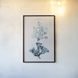Blue Bay VIII by Deborah Revell. shown as a paper print in a black flame. Available as a archival giclee rolled canvas, fine art paper, or poster print. SKU 91283h.