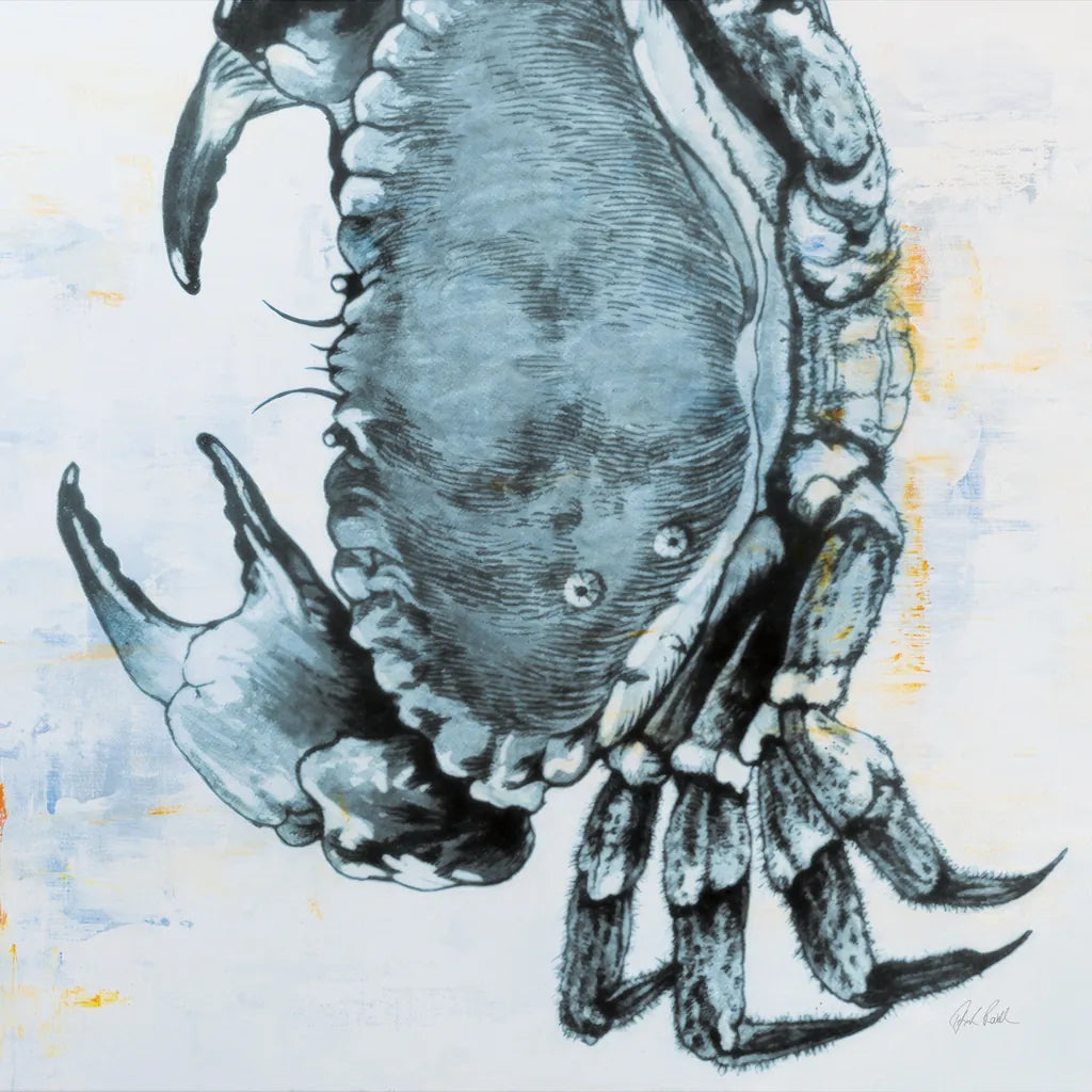Blue Crab by Deborah Revell. SKU 91161a. Archival Giclee Fine art print for wall decor.