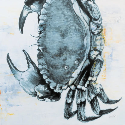 Blue Crab by Deborah Revell. SKU 91161a. Archival Giclee Fine art print for wall decor.
