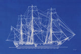 Blue Schooner II by Deborah Revell. SKU 104264i. Archival Giclee Fine art print for wall decor.