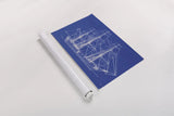 Blue Schooner II by Deborah Revell. shown as a rolled paper print. Available as archival giclee rolled canvas, fine art paper, or poster print. SKU 104264i.