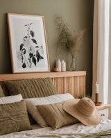 Botanical III by Deborah Revell. shown as a paper print in a natural frame. Available as a archival giclee rolled canvas, fine art paper, or poster print. SKU 96569h.