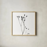 Buds III by Deborah Revell. Shown in a natural wood glass frame for a timeless modern aesthetic. Available as an archival giclee rolled canvas, fine art paper, or poster print. SKU 92268a.