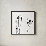 Buds IV by Deborah Revell. Shown in a sleek black glass frame for a contemporary gallery look. Available as an archival giclee rolled canvas, fine art paper, or poster print. SKU 92269a.