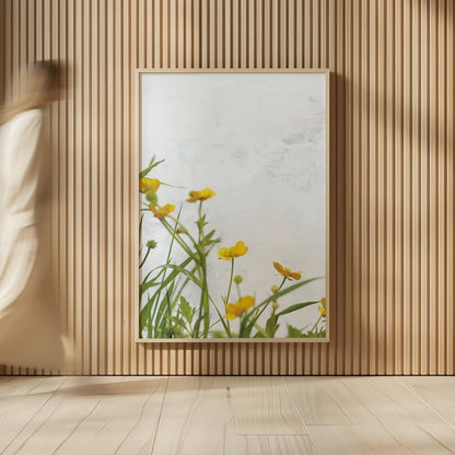 Buttercups by Deborah Revell. shown as over sized large wall art. Available as an archival giclee rolled canvas, fine art paper, or poster print. SKU 93426h.