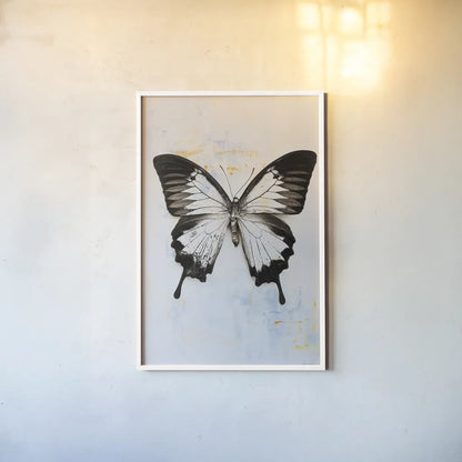 Butterfly I by Deborah Revell. shown as a paper print in a white frame. Available as a archival giclee rolled canvas, fine art paper, or poster print. SKU 91143h.