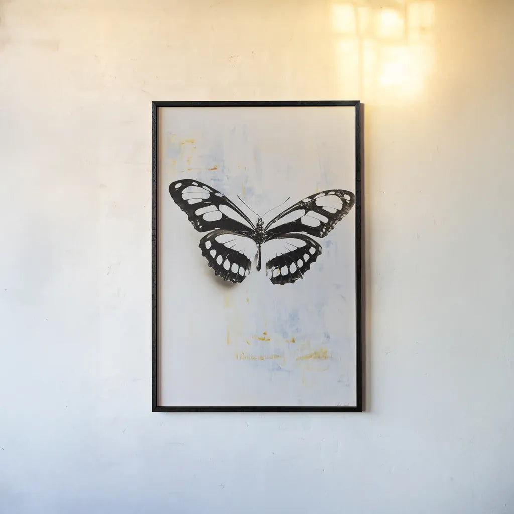 Butterfly II by Deborah Revell. shown as a paper print in a black flame. Available as a archival giclee rolled canvas, fine art paper, or poster print. SKU 91144h.