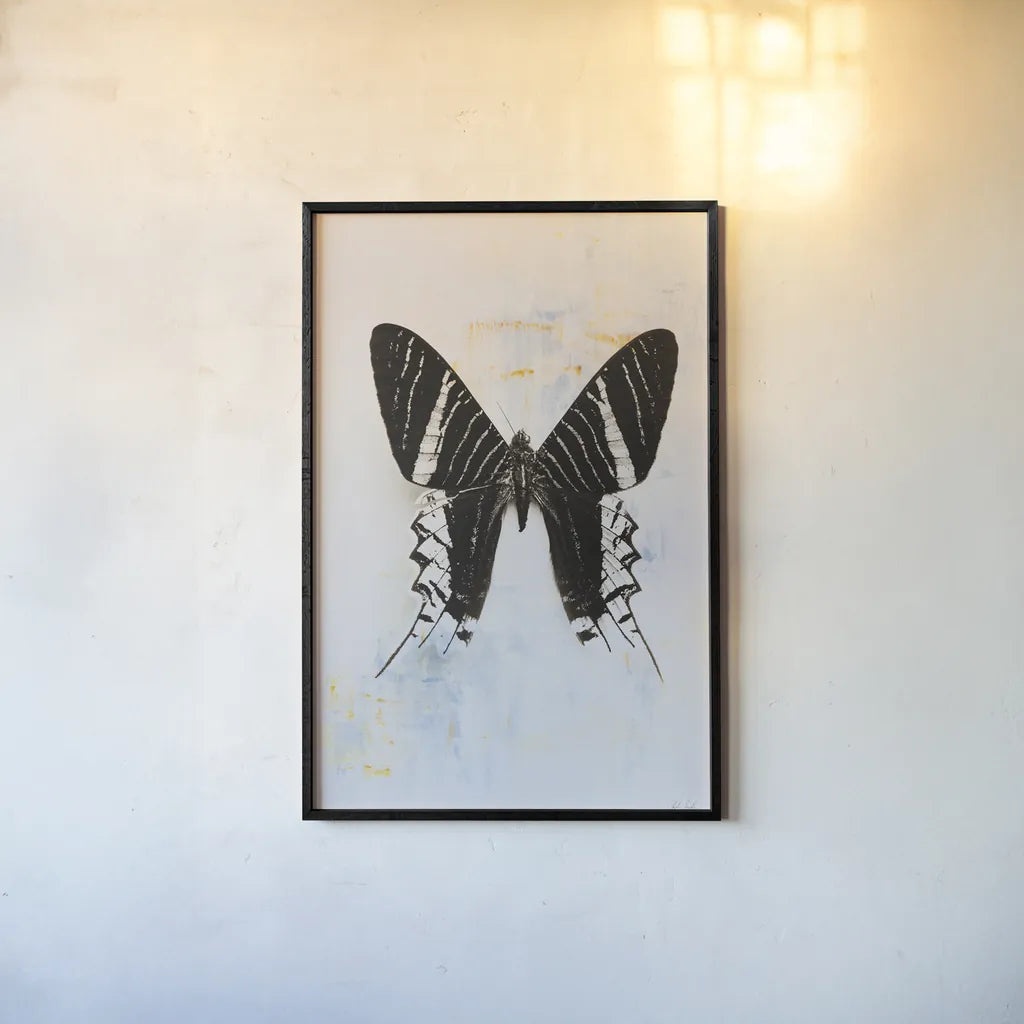Butterfly III by Deborah Revell. shown as a paper print in a black flame. Available as a archival giclee rolled canvas, fine art paper, or poster print. SKU 91145h.