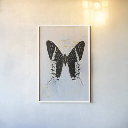 Butterfly III by Deborah Revell. shown as a paper print in a white frame. Available as a archival giclee rolled canvas, fine art paper, or poster print. SKU 91145h.
