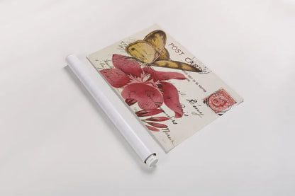 Butterfly Postcard II by Deborah Revell. shown as a rolled paper print. Available as archival giclee rolled canvas, fine art paper, or poster print. SKU 91113i.