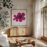 Campion by Deborah Revell. Shown in a natural wood frame in a cozy modern living room. Available as an archival giclee rolled canvas, fine art paper, or poster print. SKU 104464a.