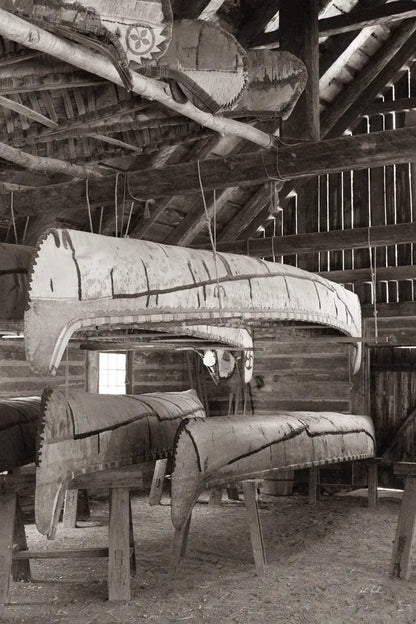 Canoe Barn by Deborah Revell. SKU 96600h. Archival Giclee Fine art print for wall decor.