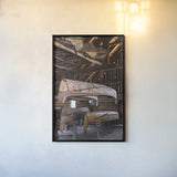 Canoe Barn II by Deborah Revell. shown as a paper print in a black flame. Available as a archival giclee rolled canvas, fine art paper, or poster print. SKU 99670h.