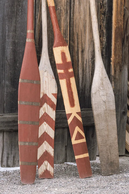Canoe Paddles by Deborah Revell. SKU 96601h. Archival Giclee Fine art print for wall decor.