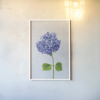 Cape Cod Hydrangea L by Deborah Revell. shown as a paper print in a white frame. Available as a archival giclee rolled canvas, fine art paper, or poster print. SKU 93156h.