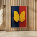 Chromatic Butterfly II by Deborah Revell. shown as over sized large wall art. Available as an archival giclee rolled canvas, fine art paper, or poster print. SKU 96044h.