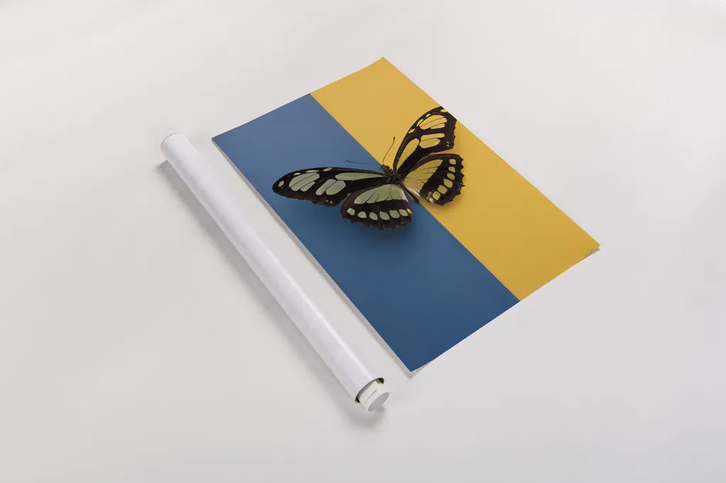 Chromatic Butterfly III by Deborah Revell. shown as a rolled paper print. Available as archival giclee rolled canvas, fine art paper, or poster print. SKU 96045h.