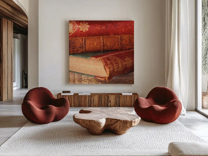 Close Text II by Deborah Revell. Shown as extra-large giant wall art in a modern living room. Available as an archival giclee rolled canvas, fine art paper, or poster print. SKU 96915a.