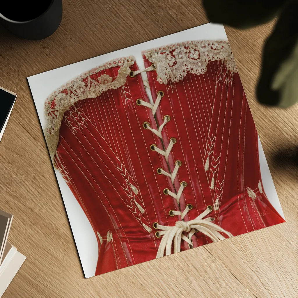 Corset I by Deborah Revell. Shown as a detailed flat fine art print, highlighting archival giclee quality. Available as an archival giclee rolled canvas, fine art paper, or poster print. SKU 92283a.