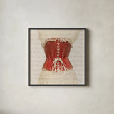 Corset IV by Deborah Revell. Shown in a sleek black glass frame for a contemporary gallery look. Available as an archival giclee rolled canvas, fine art paper, or poster print. SKU 92286a.