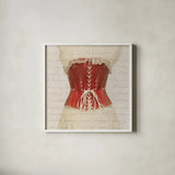 Corset IV by Deborah Revell. Shown in a crisp white glass frame for a clean and minimalist style. Available as an archival giclee rolled canvas, fine art paper, or poster print. SKU 92286a.
