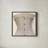 Corset V by Deborah Revell. Shown in a sleek black glass frame for a contemporary gallery look. Available as an archival giclee rolled canvas, fine art paper, or poster print. SKU 92287a.