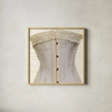 Corset V by Deborah Revell. Shown in a natural wood glass frame for a timeless modern aesthetic. Available as an archival giclee rolled canvas, fine art paper, or poster print. SKU 92287a.