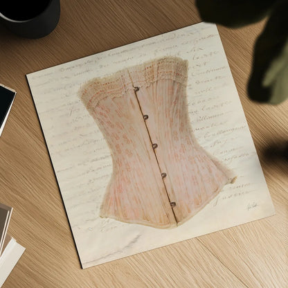 Corset VI by Deborah Revell. Shown as a detailed flat fine art print, highlighting archival giclee quality. Available as an archival giclee rolled canvas, fine art paper, or poster print. SKU 92288a.