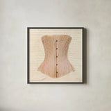 Corset VI by Deborah Revell. Shown in a sleek black glass frame for a contemporary gallery look. Available as an archival giclee rolled canvas, fine art paper, or poster print. SKU 92288a.