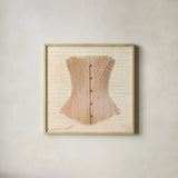 Corset VI by Deborah Revell. Shown in a natural wood glass frame for a timeless modern aesthetic. Available as an archival giclee rolled canvas, fine art paper, or poster print. SKU 92288a.