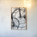Cycle I by Deborah Revell. shown as a paper print in a natural frame. Available as a archival giclee rolled canvas, fine art paper, or poster print. SKU 104306h.