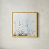 Daisy Meadow by Deborah Revell. Shown in a natural wood glass frame for a timeless modern aesthetic. Available as an archival giclee rolled canvas, fine art paper, or poster print. SKU 93435a.