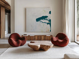 Dartington Tree I by Deborah Revell. Shown as extra-large giant wall art in a modern living room. Available as an archival giclee rolled canvas, fine art paper, or poster print. SKU 94275a.
