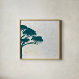 Dartington Tree II by Deborah Revell. Shown in a natural wood glass frame for a timeless modern aesthetic. Available as an archival giclee rolled canvas, fine art paper, or poster print. SKU 94276a.