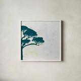 Dartington Tree II by Deborah Revell. Shown in a crisp white glass frame for a clean and minimalist style. Available as an archival giclee rolled canvas, fine art paper, or poster print. SKU 94276a.