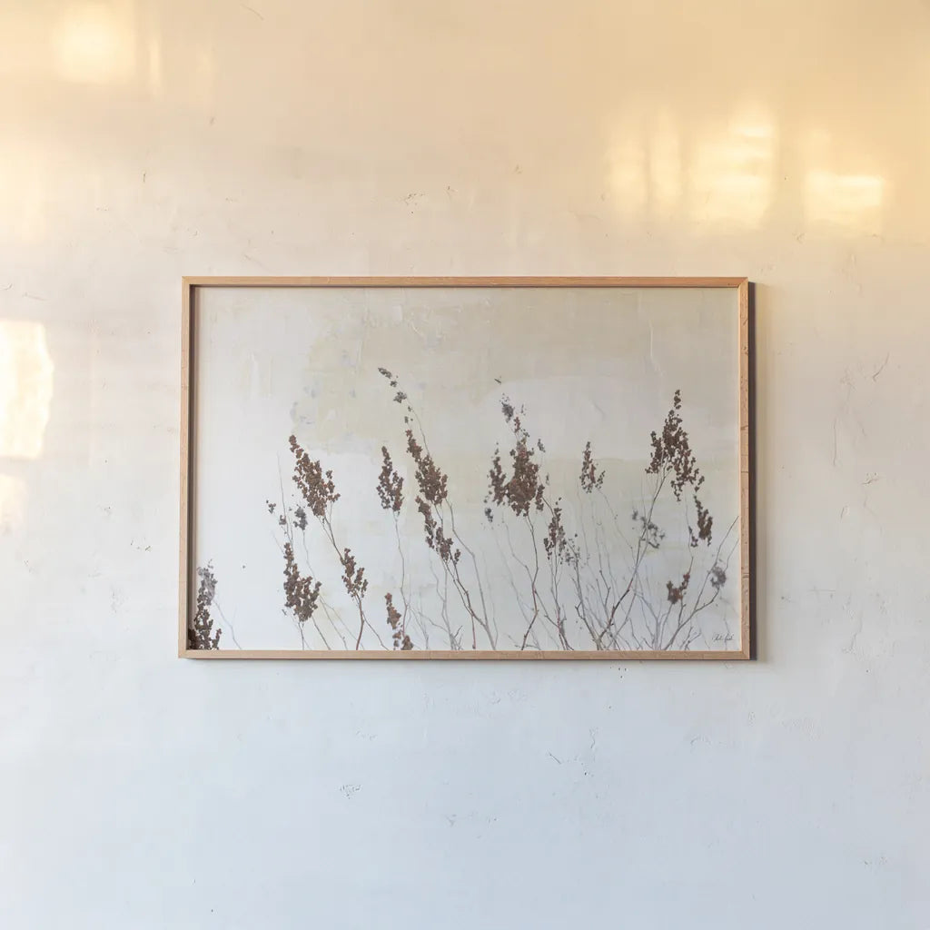 Earth and Lime I by Deborah Revell. shown as a paper print in a natural frame. Available as a archival giclee rolled canvas, fine art paper, or poster print. SKU 100045i.