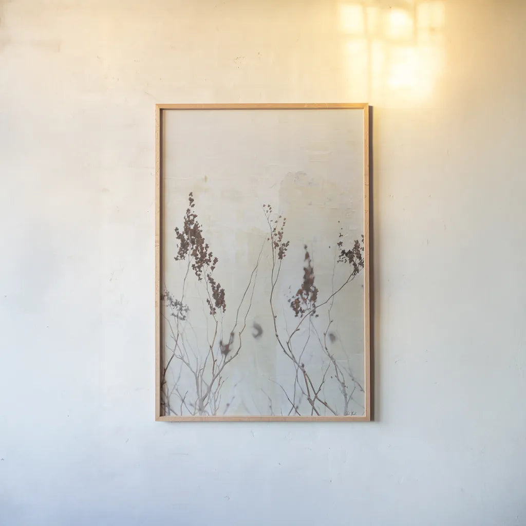 Earth and Lime III by Deborah Revell. shown as a paper print in a natural frame. Available as a archival giclee rolled canvas, fine art paper, or poster print. SKU 100047h.