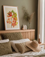 Fall Leaves II by Deborah Revell. shown as a paper print in a natural frame. Available as a archival giclee rolled canvas, fine art paper, or poster print. SKU 96589h.