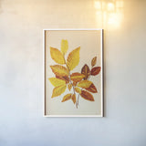 Fall Leaves IV by Deborah Revell. shown as a paper print in a white frame. Available as a archival giclee rolled canvas, fine art paper, or poster print. SKU 96591h.