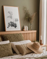 Fern Noir I by Deborah Revell. shown as a paper print in a natural frame. Available as a archival giclee rolled canvas, fine art paper, or poster print. SKU 96597h.